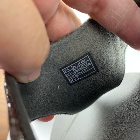 Fitflop Womens 11 Silver Lulu Shimmerlux Toe-Post Thong Wedge Sandal - Picture 6 of 6